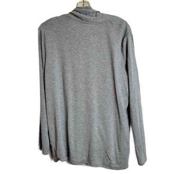 J. Jill  purejill Grey Button Wrap Top- sz L - Picture 2 of 8